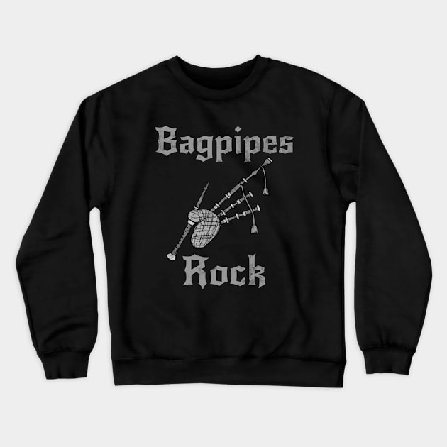 Bagpipes Rock, Scottish Musician Rock Goth Crewneck Sweatshirt by doodlerob